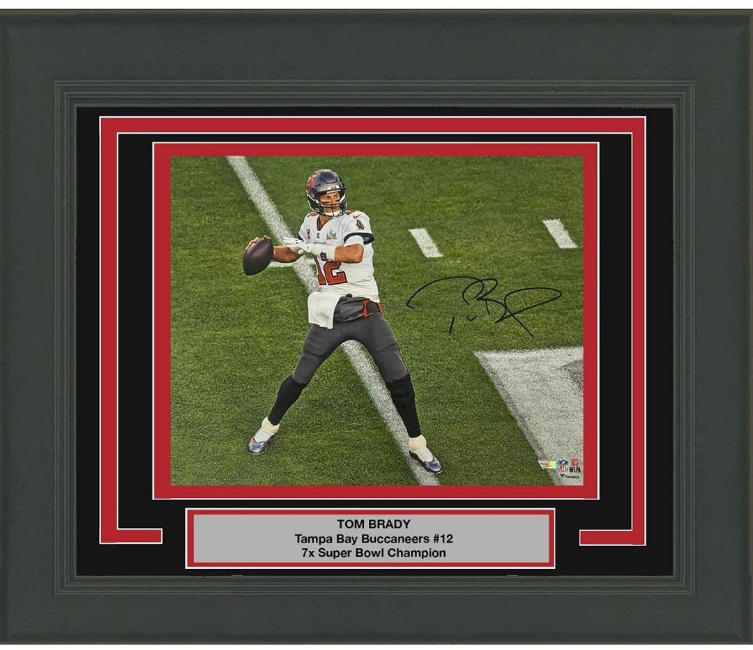 FRAMED Autographed TOM BRADY Super Bowl LV Bucs 16x20 Photo Fanatics COA