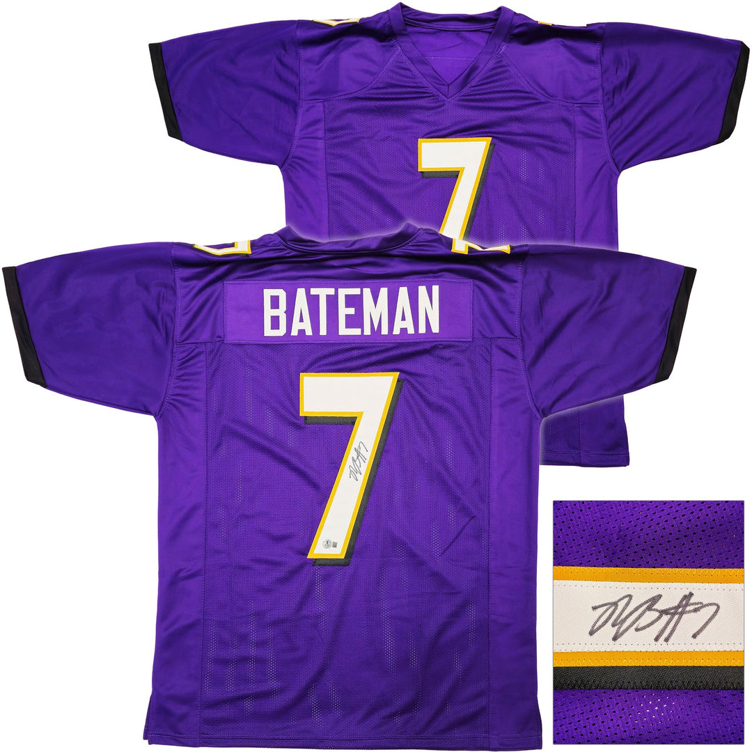 Baltimore Ravens Rashod Bateman Signed Purple Jersey Beckett Witness