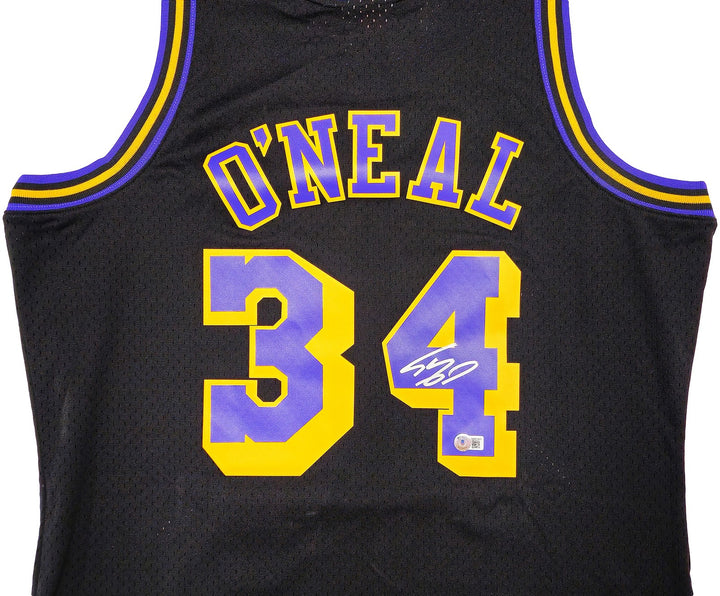 Lakers Shaquille O'Neal Auto Black Auth Mitchell Ness 1996-97 Swingman Jersey XL