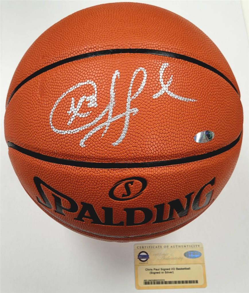 Chris Paul signed Replica Spalding Game Ball Series Basketball Spurs Steiner COA
