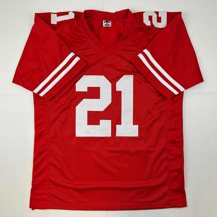 Facsimile Autographed Frank Gore San Francisco Red Reprint Jersey Size Men's XL