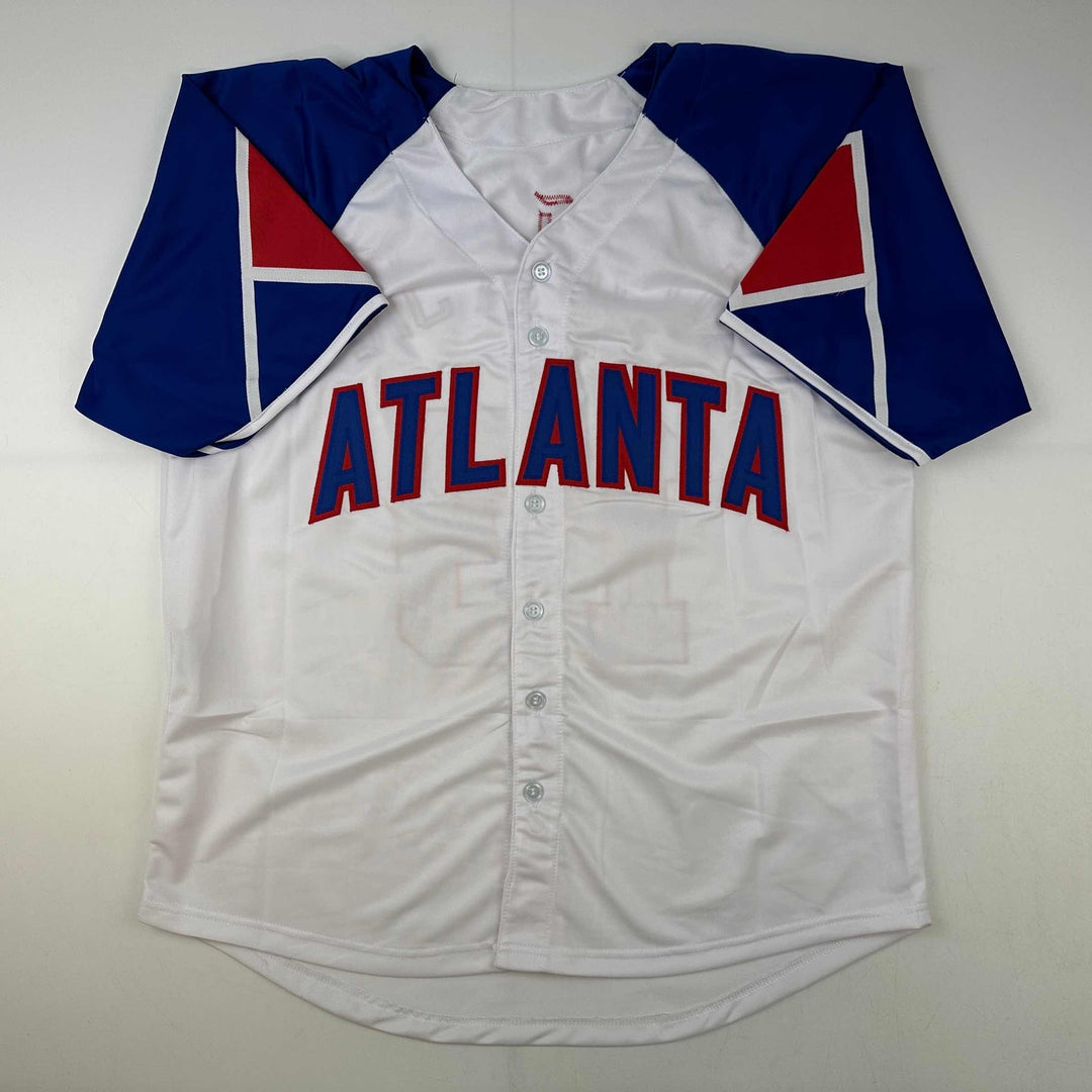 Facsimile Autographed Ronald Acuna Jr. Atlanta White Reprint Jersey Size Men' XL