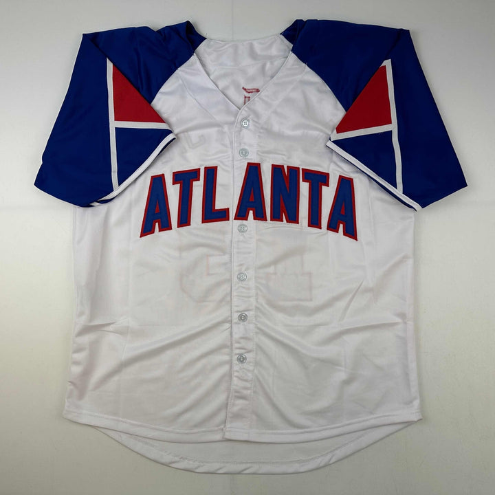 Facsimile Autographed Ronald Acuna Jr. Atlanta White Reprint Jersey Size Men' XL