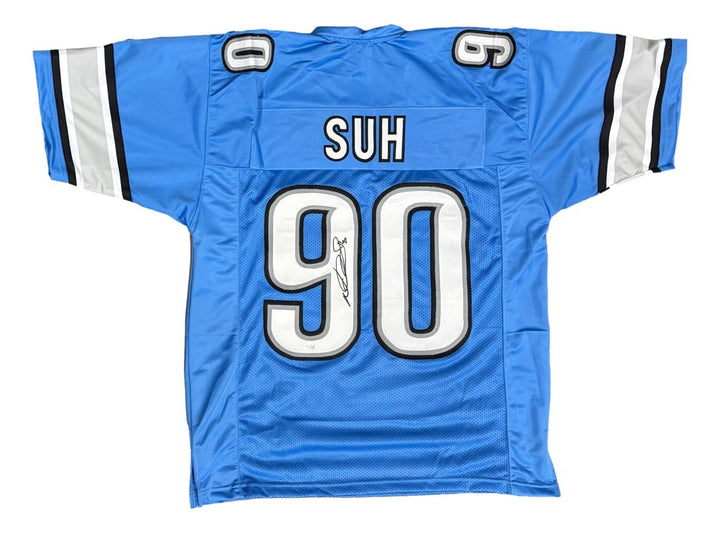 Ndamukong Suh Detroit Signed Light Blue Football Jersey JSA QR