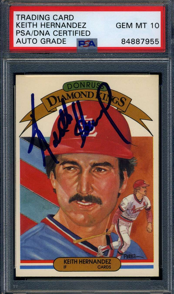 Keith Hernandez Gem Mint 10 PSA DNA Signed 1983 Donruss Diamond King Autographed