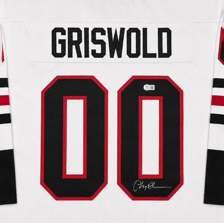 Christmas Vacation Chevy Chase Signed White Jersey Clark Griswold Beckett BAS QR