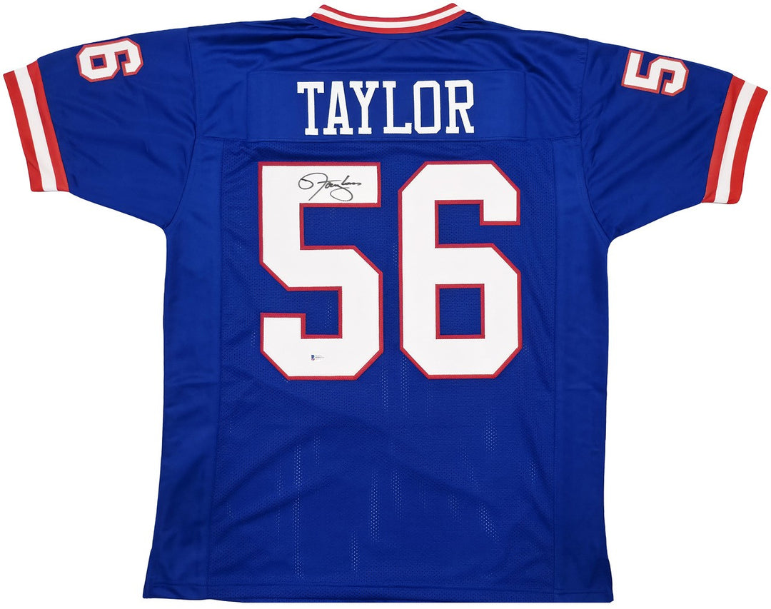 New York Giants Lawrence Taylor Signed Blue Jersey Beckett BAS