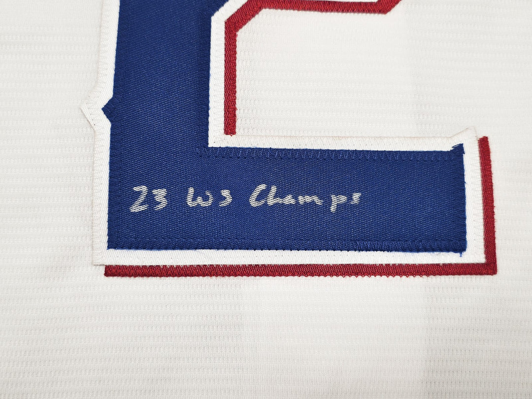 Rangers Marcus Semien Auto White Nike Jersey Size XL "23 WS Champs" Beckett Wit