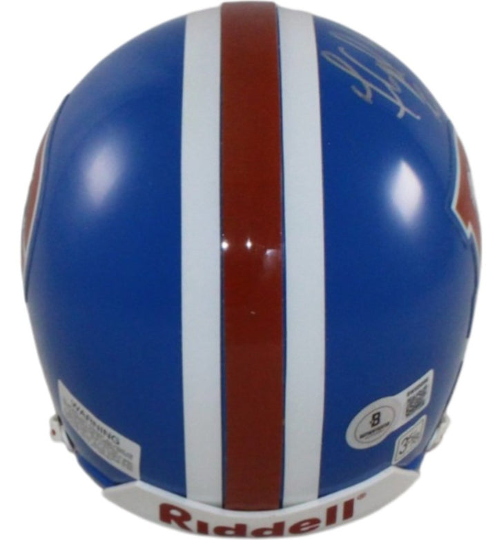 Floyd Little Autographed Denver Broncos VSR4 Mini Helmet ROF Beckett 55388