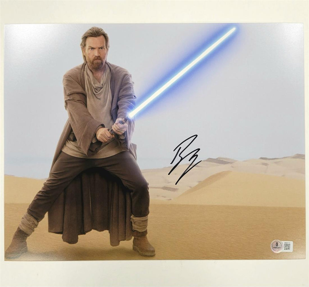 Ewan Mcgregor signed Obi-Wan Kenobi Star Wars 11x14 photo autograph Beckett BAS