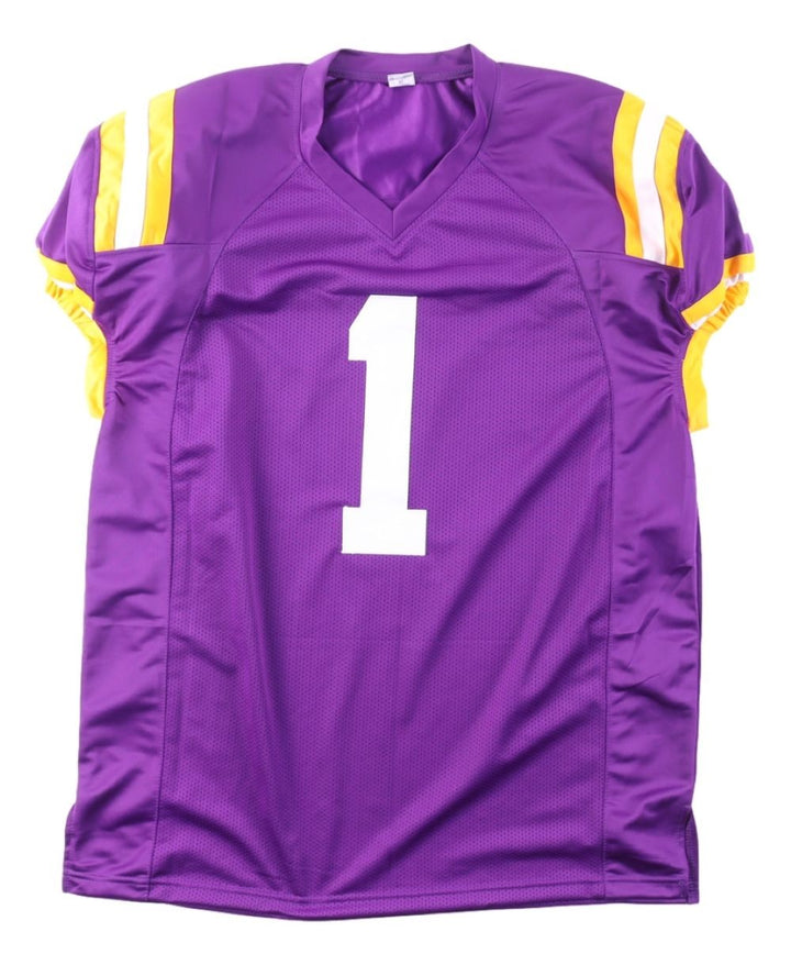 Ja'Marr Chase LSU Signed Purple Pro-Cut Football Jersey BAS