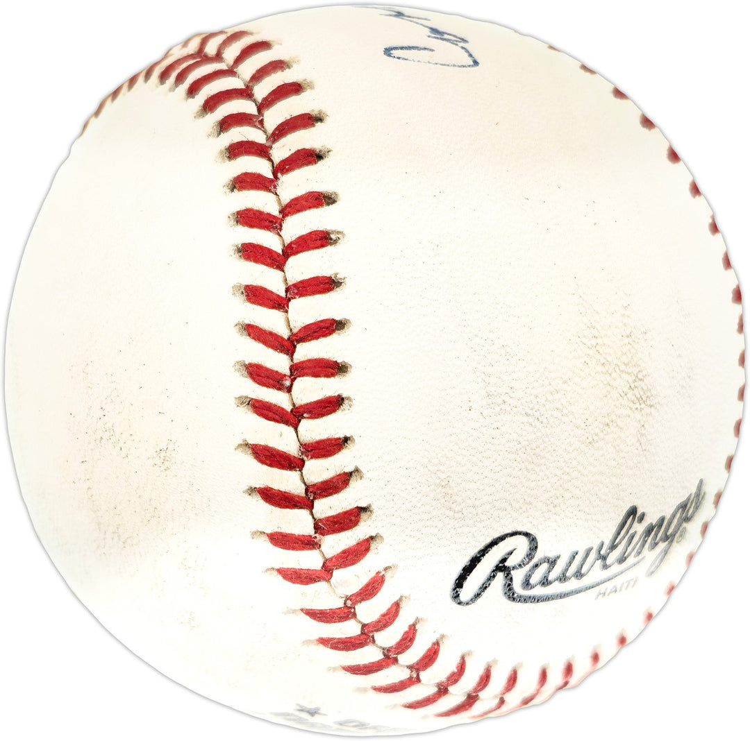 Connie Ryan Signed NL Baseball Boston Braves "6-6 4/16/53" JSA #L90683