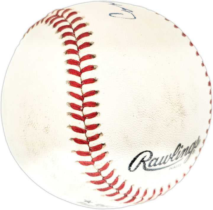 Connie Ryan Signed NL Baseball Boston Braves "6-6 4/16/53" JSA #L90683