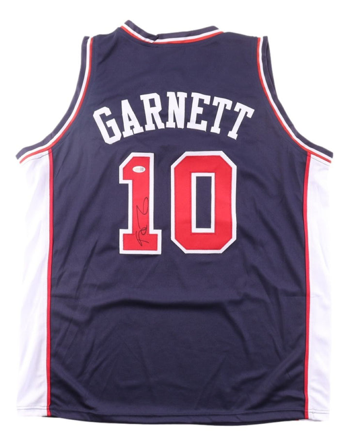 Kevin Garnett USA Signed Navy Basketball Jersey JSA QR