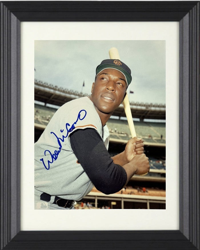 Willie McCovey signed San Francisco Giants 8x10 Photo minor dings Framed- COA