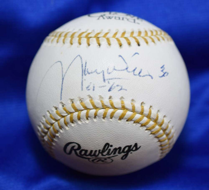 Maury Wills Beckett BAS Autograph Rawlings Gold Glove Signed Baseball