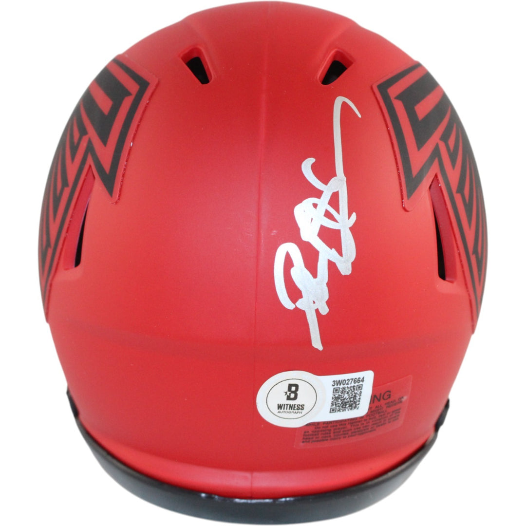 Deion Sanders Autographed Atlanta Falcons Rave Mini Helmet Beckett Witness 51736
