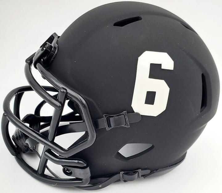 Devonta Smith Signed Alabama Crimson Tide Eclipse Black Speed Mini Helmet