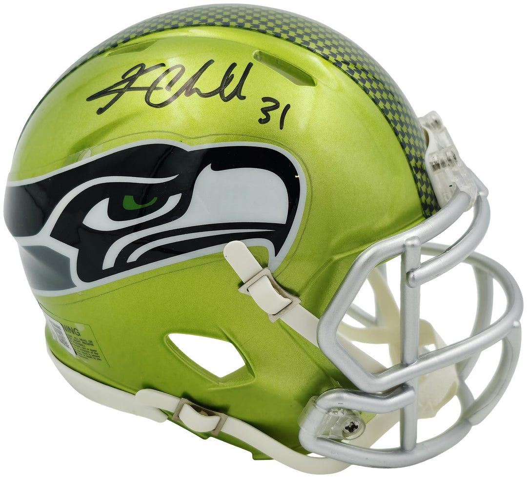 Kam Chancellor Signed Seahawks Flash Green Speed Mini Helmet Beckett Witness