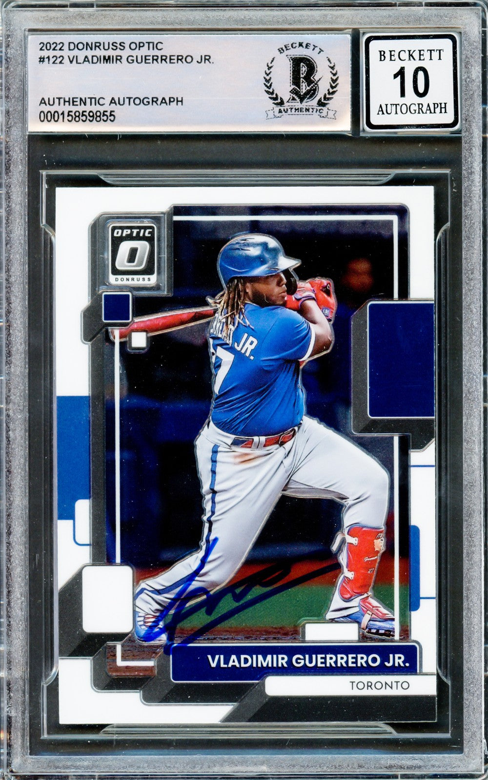 Vladimir Guerrero Jr. Signed 2022 Donruss Optic Card #122 Toronto Blue Jays