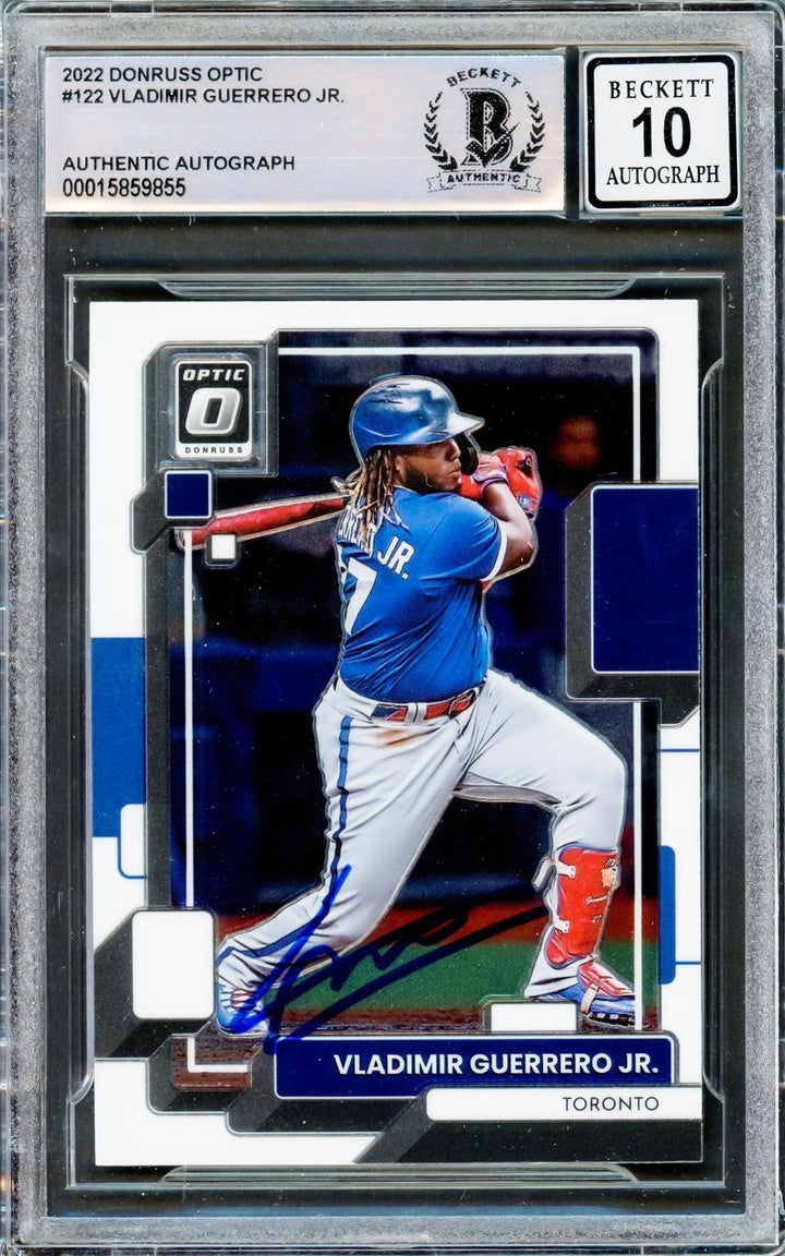 Vladimir Guerrero Jr. Signed 2022 Donruss Optic Card #122 Toronto Blue Jays