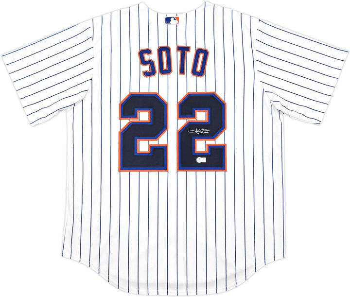 New York Mets Juan Soto Signed White Nike Jersey Size L Beckett