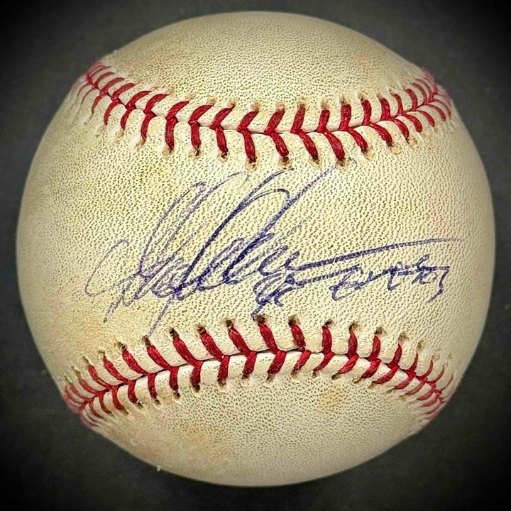 Garret Anderson "AS MVP 03" inscription signed game-used OML MLB Baseball BAS