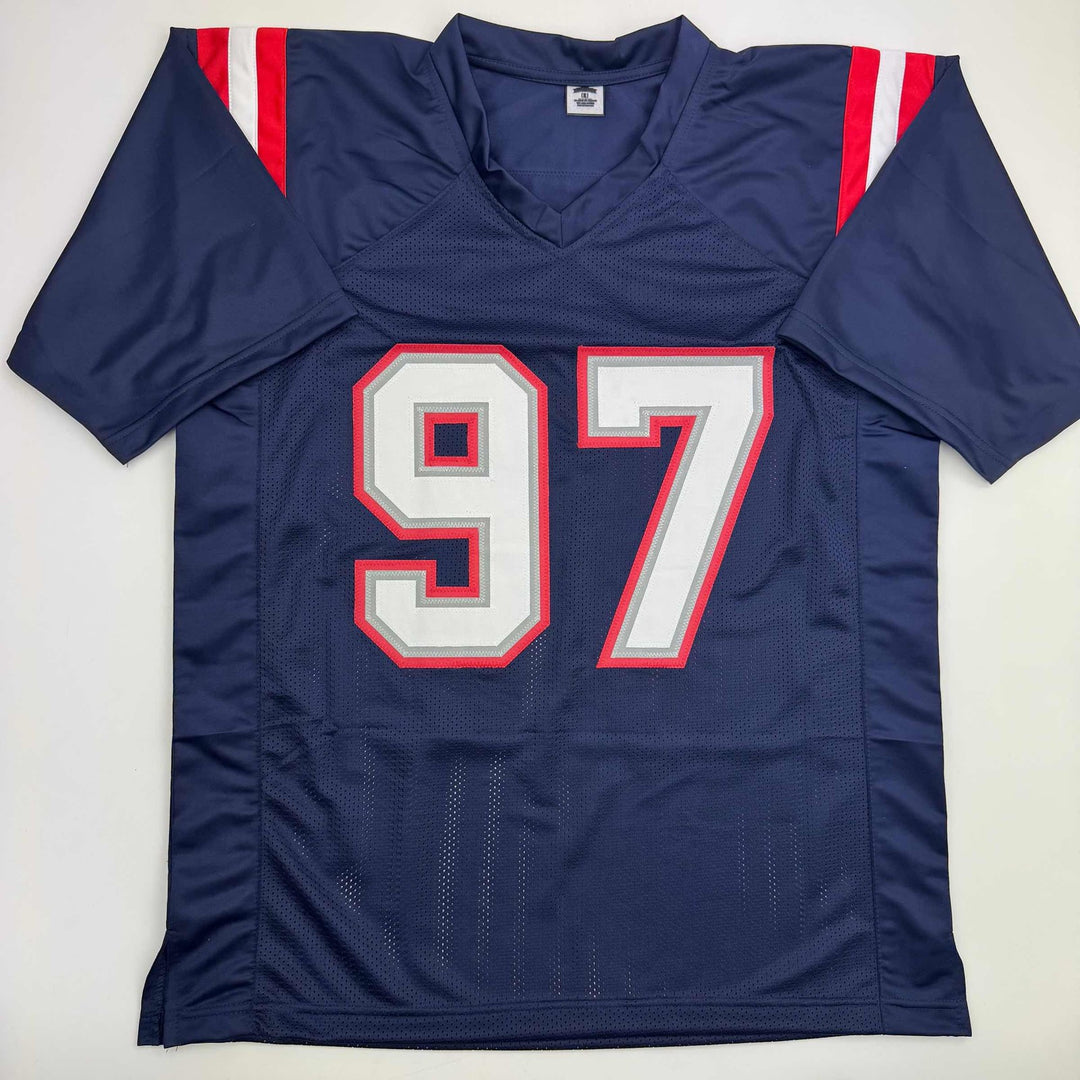 Autographed/Signed Milton Williams New England Blue Jersey Beckett BAS COA