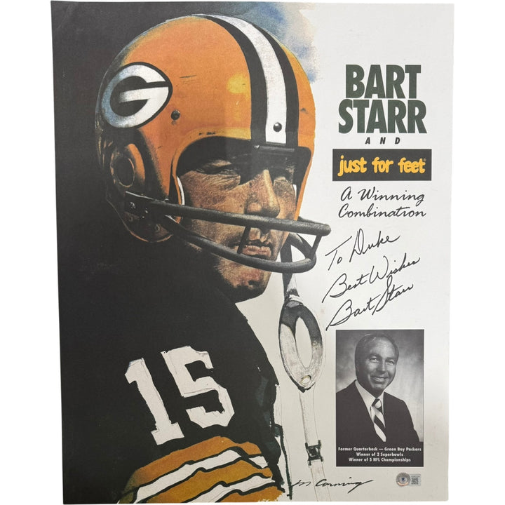 Bart Starr Autographed Green Bay Packers 16x20 Photo "To Duke" Beckett 55406