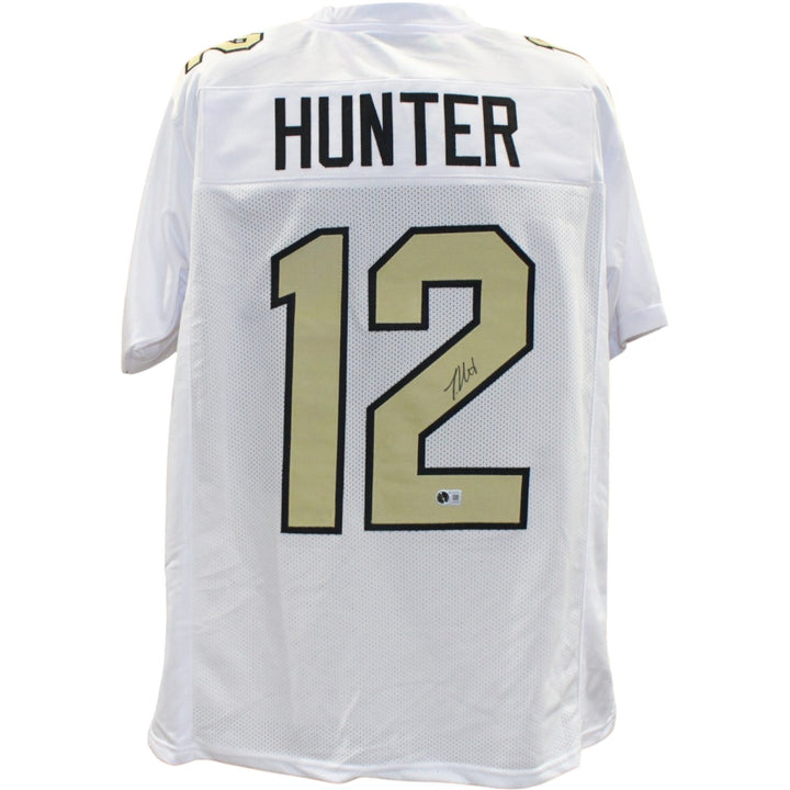Travis Hunter Autographed College Style Sz XL White Jersey Beckett Witness 57953