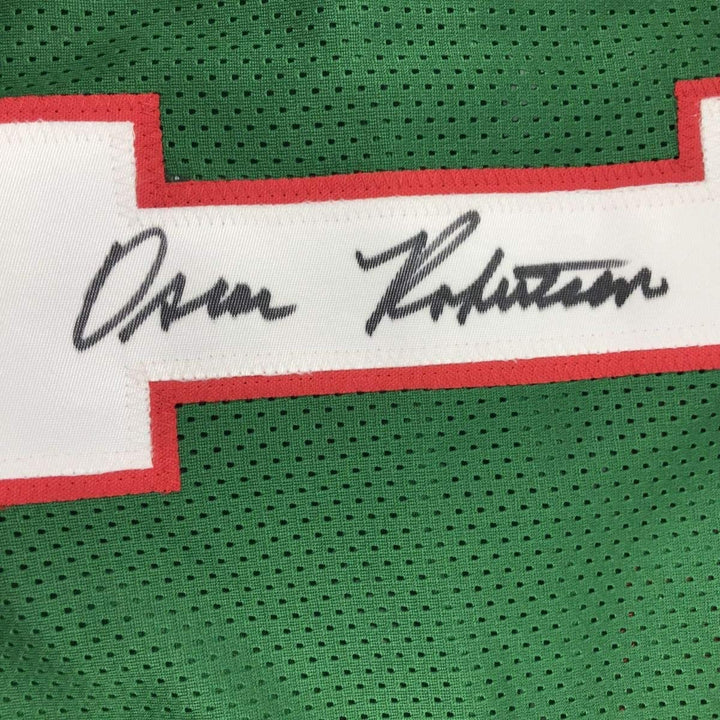 Autographed/Signed Oscar Robertson Milwaukee Green Jersey PSA/DNA COA