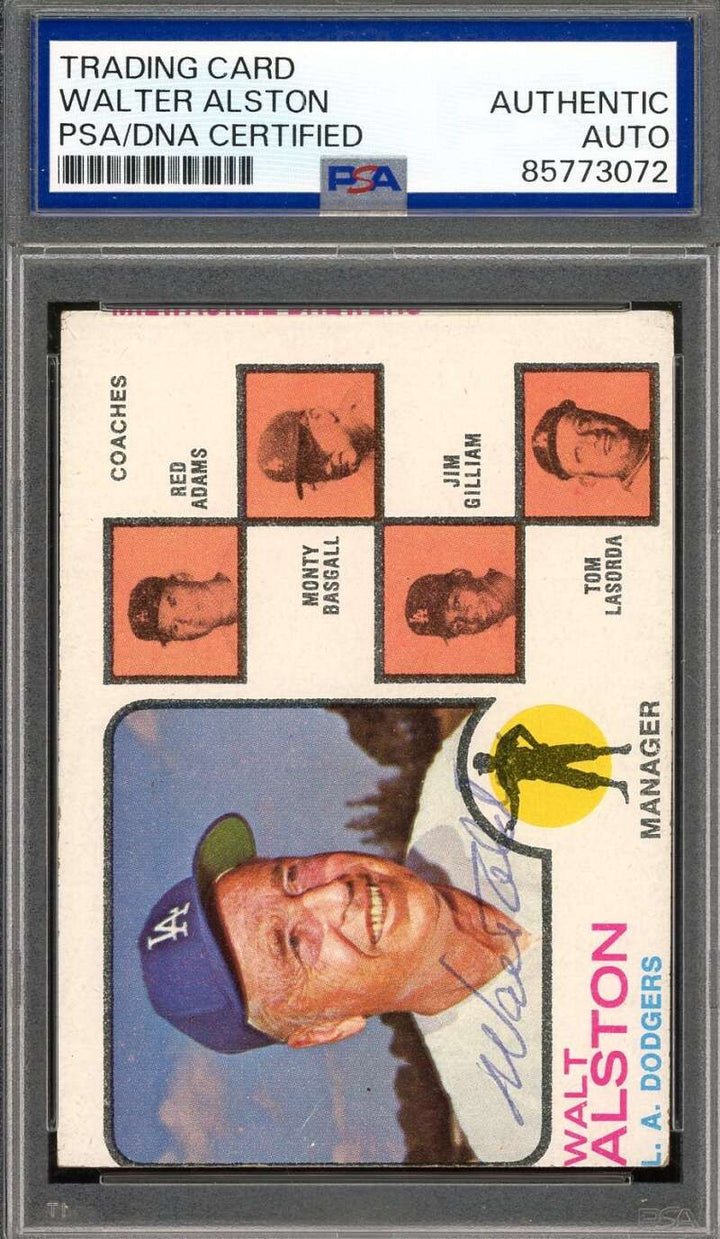 Walter Alston PSA DNA Vintage Signed 1973 Topps Autograph