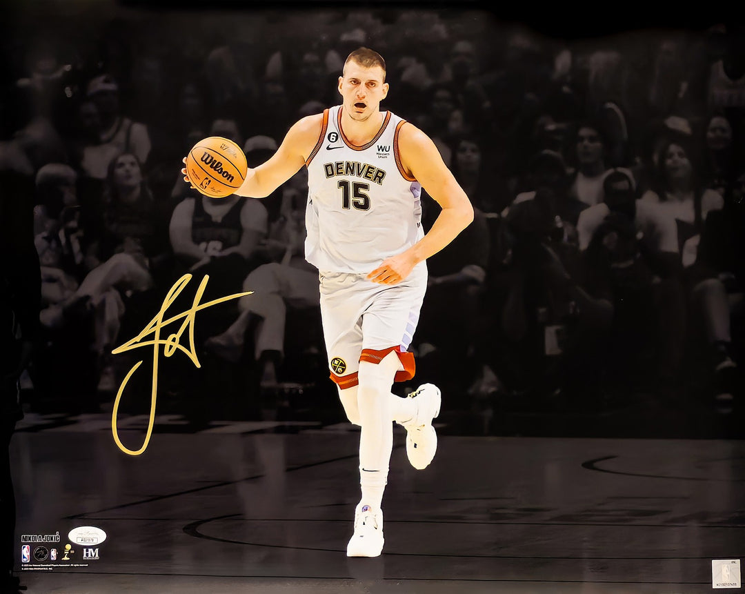 Nikola Jokic Signed 16x20 Photo Denver Nuggets 2023 NBA Finals Spotlight JSA