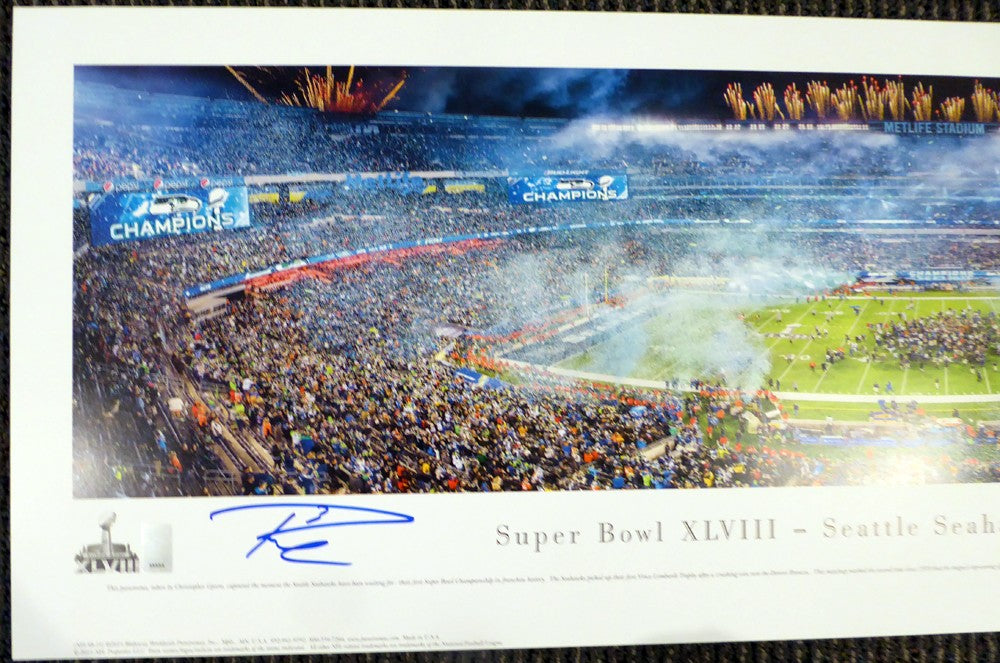 Russell Wilson Signed 13x40 SB XLVIII Panoramic Photo Seattle Seahawks RW Holo