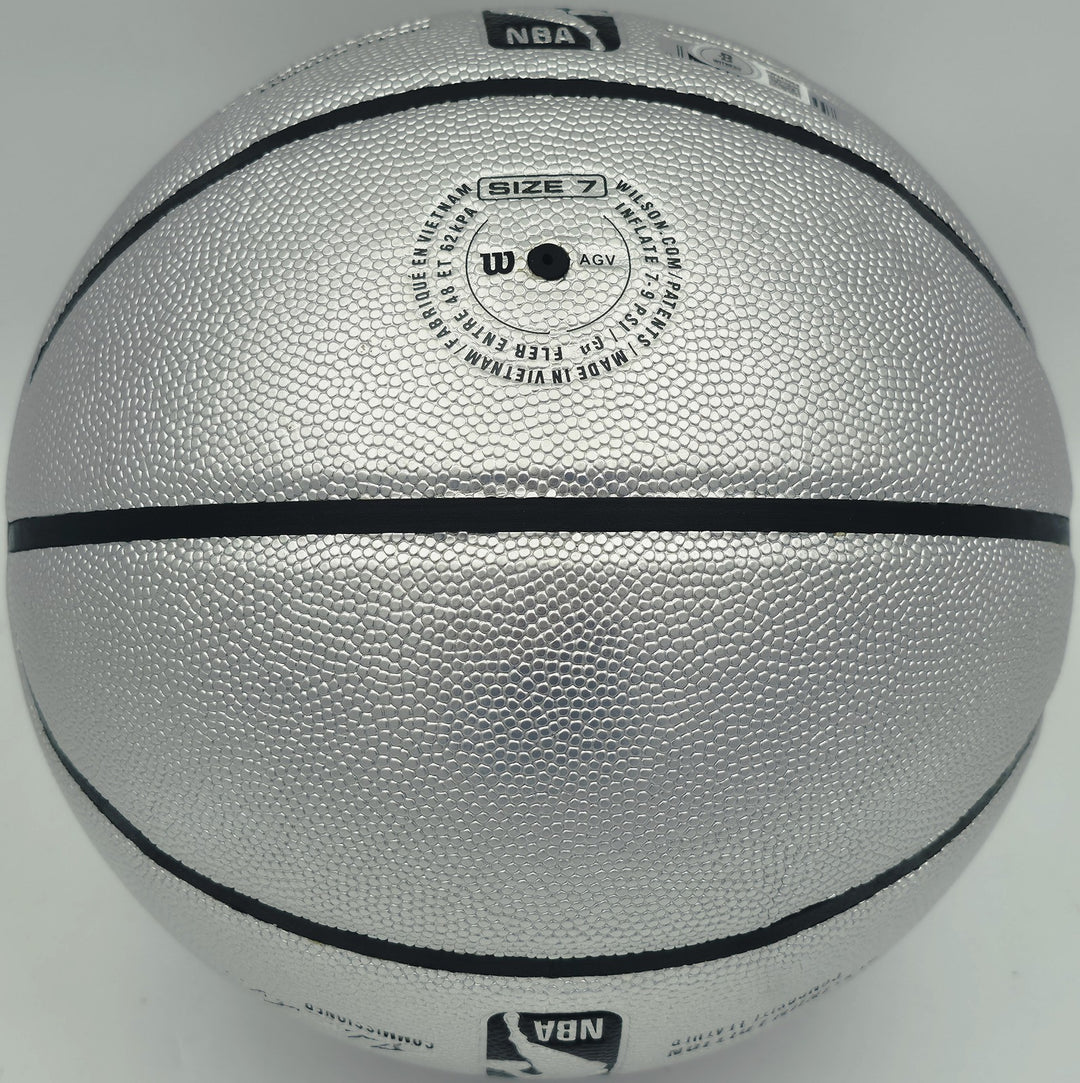 Allen Iverson Auto Platinum Edition Composite Leather Basketball 76ers Beckett