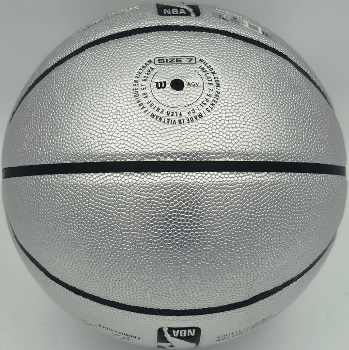 Allen Iverson Auto Platinum Edition Composite Leather Basketball 76ers Beckett