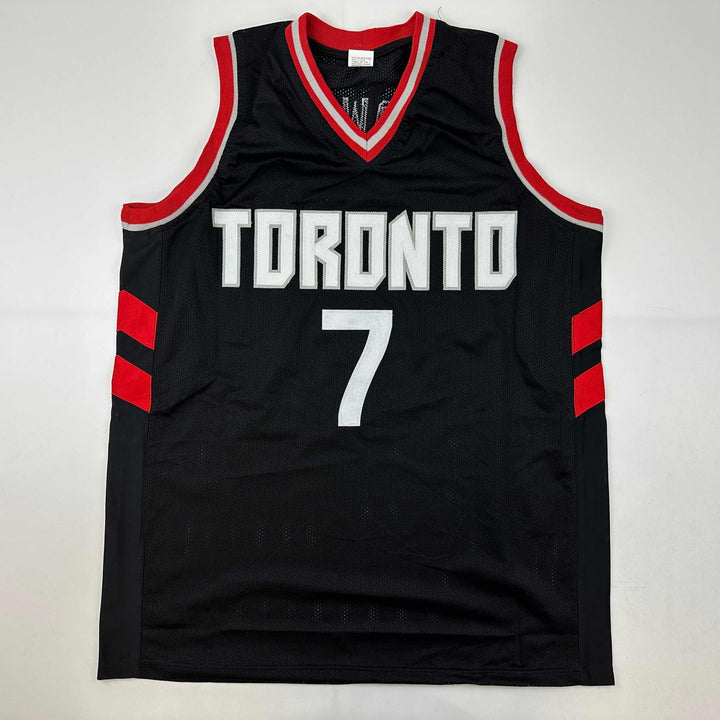 Facsimile Autographed Kyle Lowry Toronto Black Reprint Jersey Size Men's XL