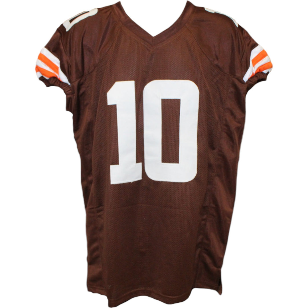 Quinshon Judkins Autographed Pro Style sz XL Brown Jersey Beckett Witness 53124