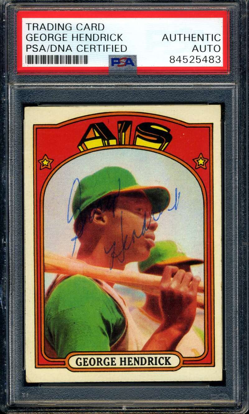George Hendrick PSA DNA Vintage Signed 1972 Topps Rookie Autograph