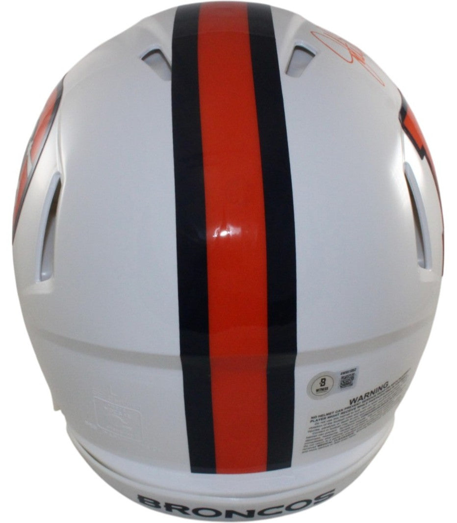 John Elway Autographed Denver Broncos Authentic 23 Alt Helmet Beckett W 55373