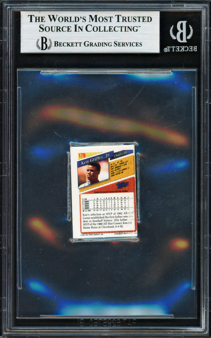 Ken Griffey Jr. Signed 1993 Topps Micro Prism Card 179 Seattle Mariners Beckett