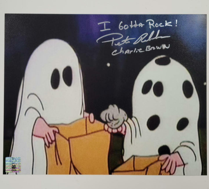 Peter Robbins signed Great Pumpkin Halloween 8x10 Photo ~ Charlie Brown Holo