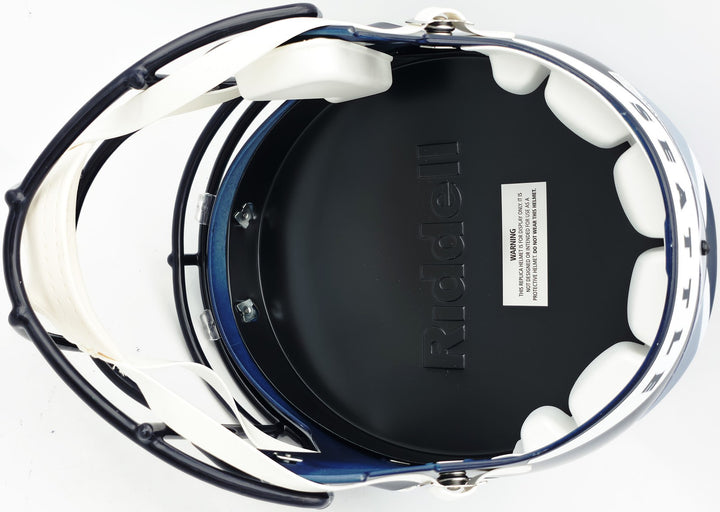 Nick Emmanwori Auto Seahawks Blue Full Size Replica Helmet - Sig Twice & Smudged