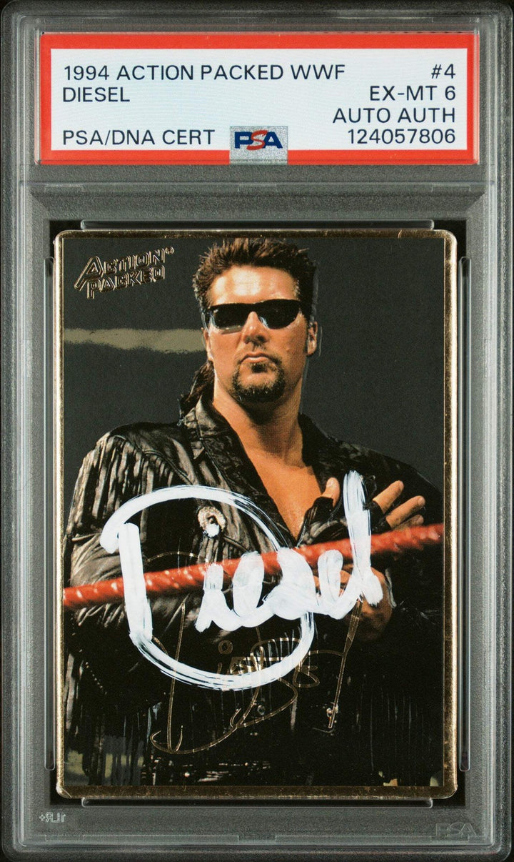 Graded 1994 Action Packed Kevin Nash Diesel #4 Rookie Card PSA 6 Card Auto AUTH
