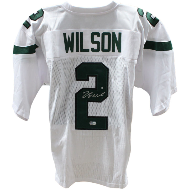 Zach Wilson Autographed/Signed White Pro Style Jersey Beckett 45997