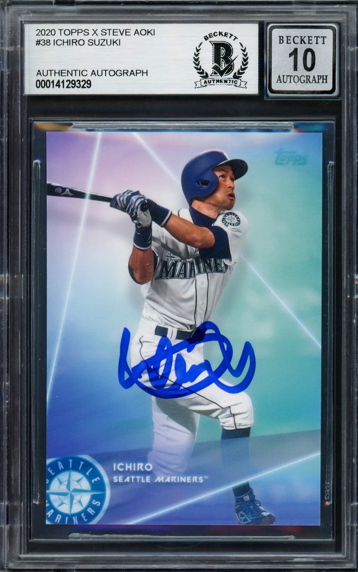 Ichiro Suzuki Auto 2020 Steve Aoki Topps X Wave Card 38 Mariners Sig 10 Beckett
