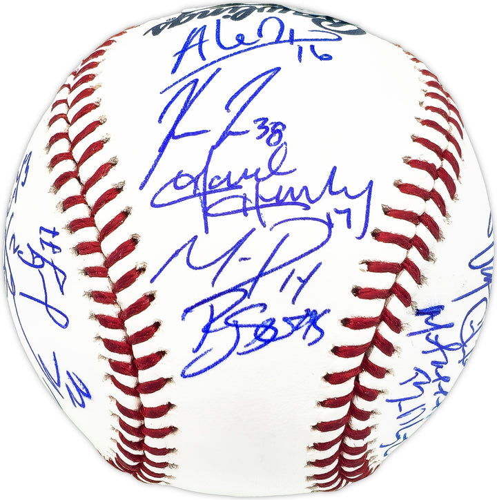 2022 WS Champ Astros Team Auto Logo MLB Baseball 21 Sigs Jose Altuve Alvarez BAS