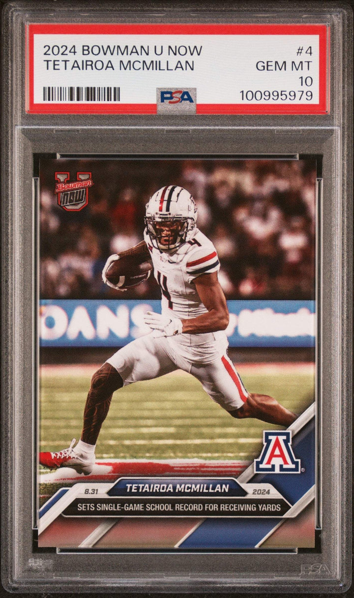 Graded 2024 Topps Bowman U Now Tetairoa McMillan #4 Rookie Football Card PSA 10