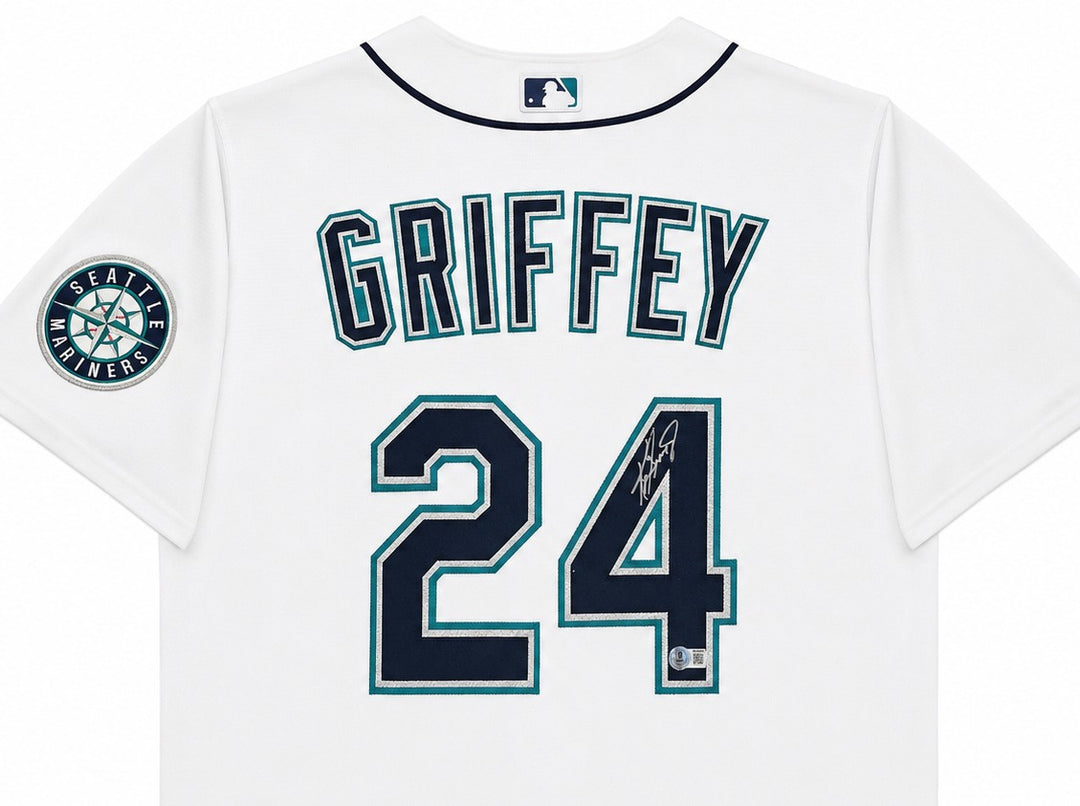 Seattle Mariners Ken Griffey Jr. Signed White Nike Jersey Size L Beckett Witness