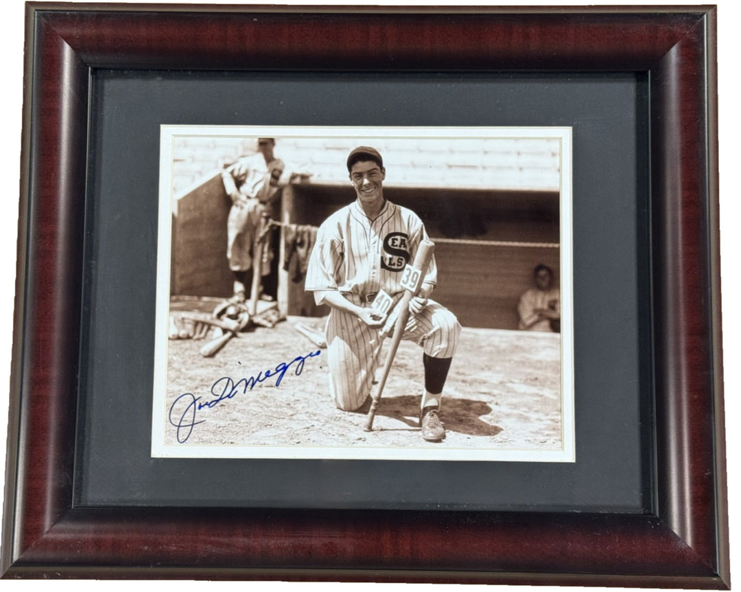 Joe DiMaggio Signed 8x10 Framed Photo SF Seals Auto Green Diamond COA NY Yankees